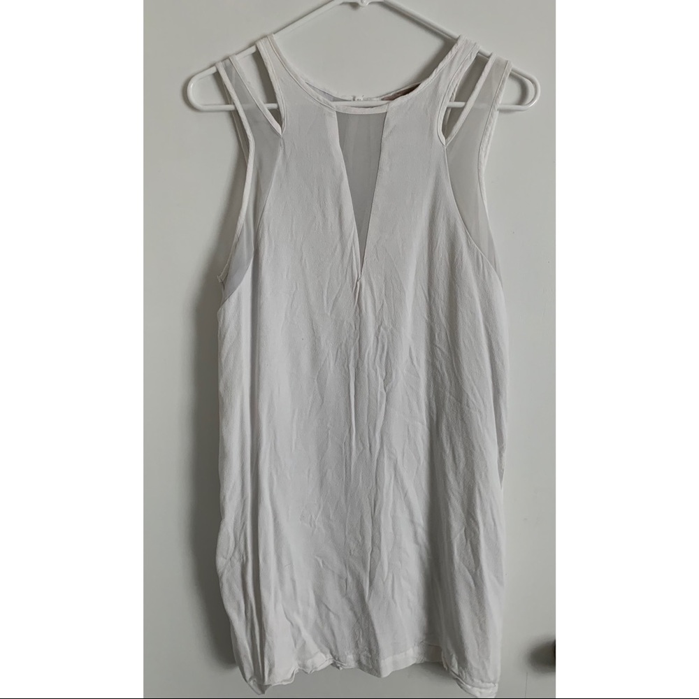 White mixed material evening wear